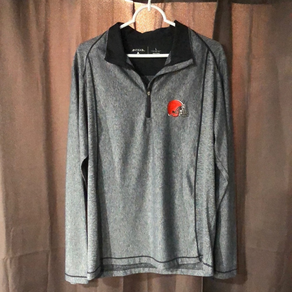 NWOT Antigua Browns Quarter Zip Sweater Sweatshirt Pullover